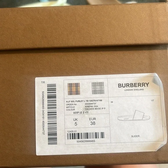 Authentic furley Burberry Slides - Picture 9 of 13